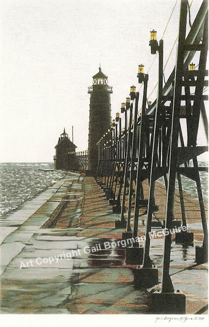Grand Haven Lighthouse notecard